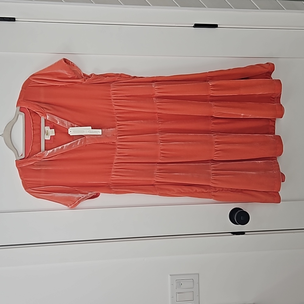 Maeve | Velvet Dress | Coral | L